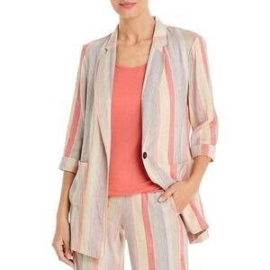NIC+ZOE Women's Sweetclover Blazer linen blend 3/4 sleeve pockets plus size 3X